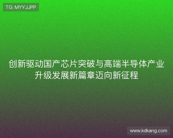 创新驱动国产芯片突破与高端半导体产业升级发展新篇章迈向新征程